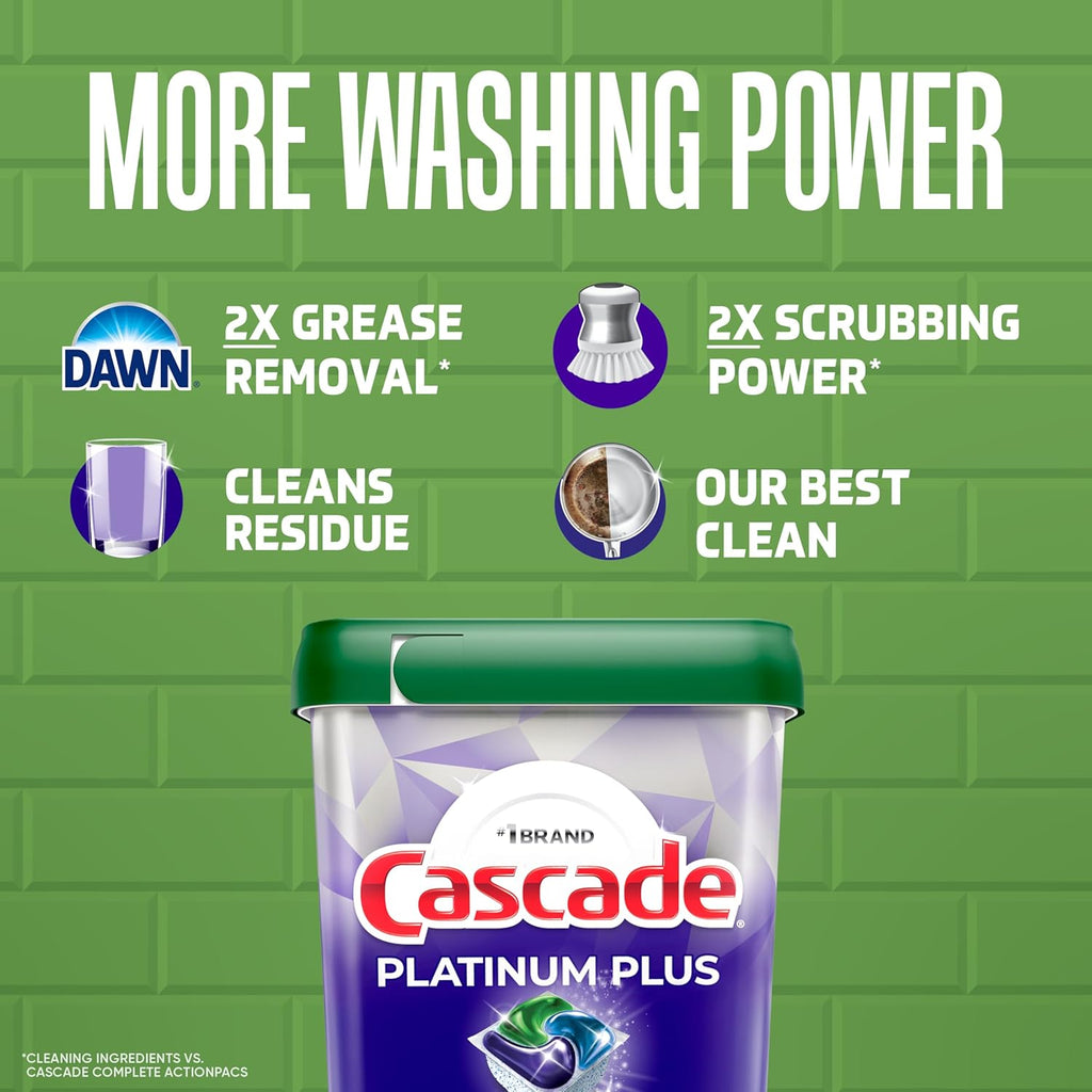 Dishwasher Pods, Dish Detergent Soap, Clean Lemon Scent, 124Count (62Count*2pack)